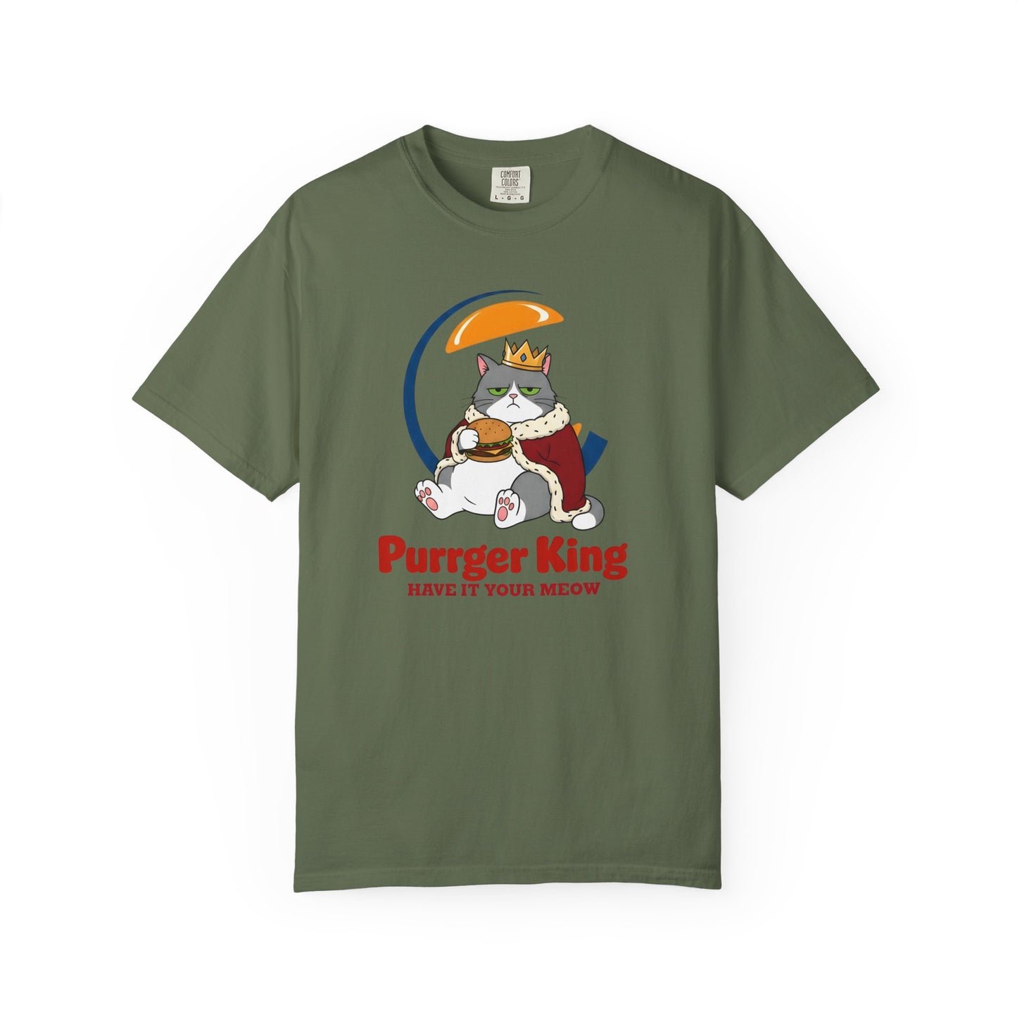 Purrger King Parody T-Shirt  'Have It Your Meow' Cat Royalty Graphic Tee