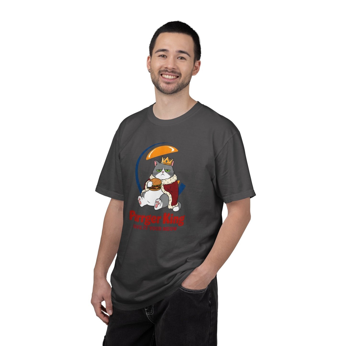 Purrger King Parody T-Shirt  'Have It Your Meow' Cat Royalty Graphic Tee