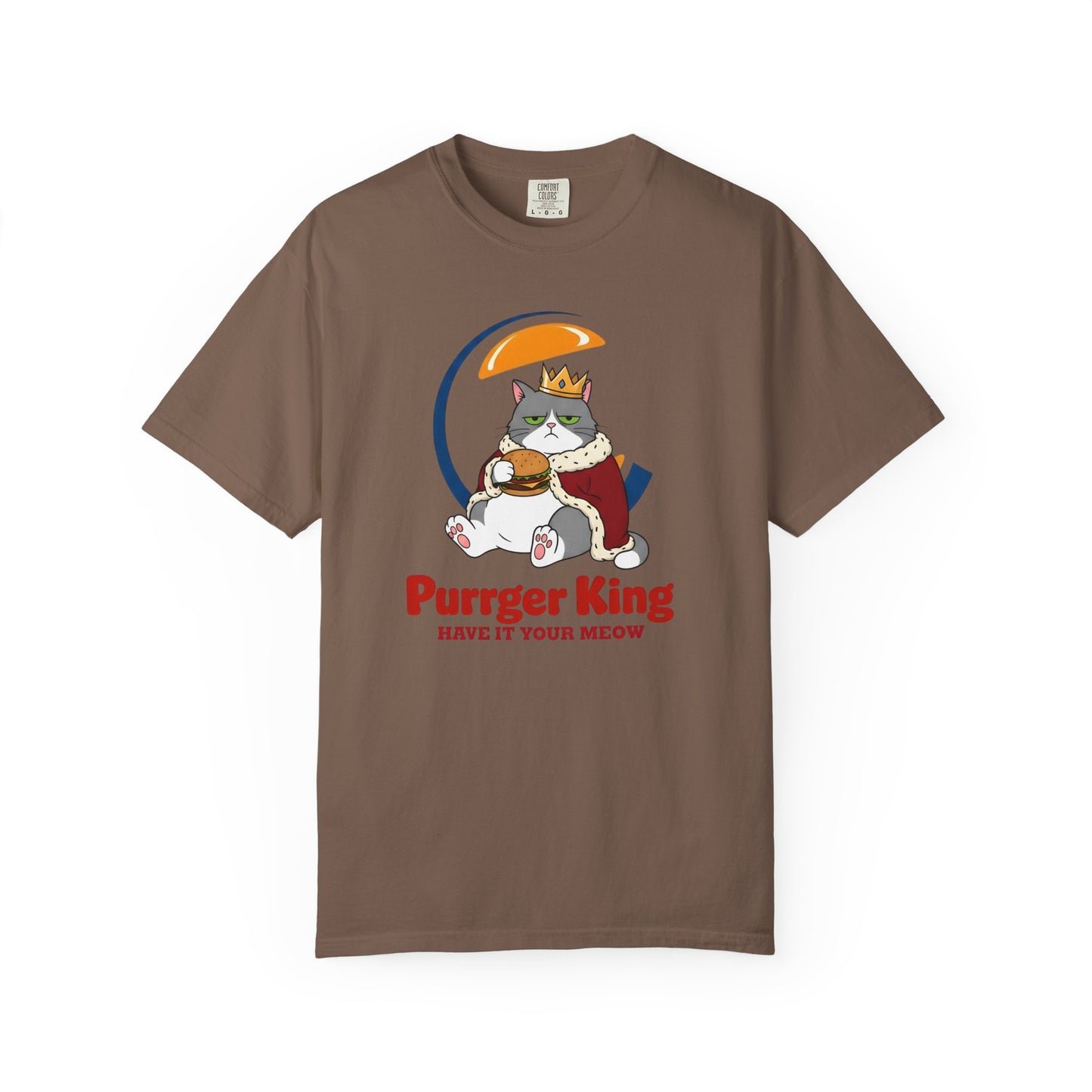 Purrger King Parody T-Shirt  'Have It Your Meow' Cat Royalty Graphic Tee