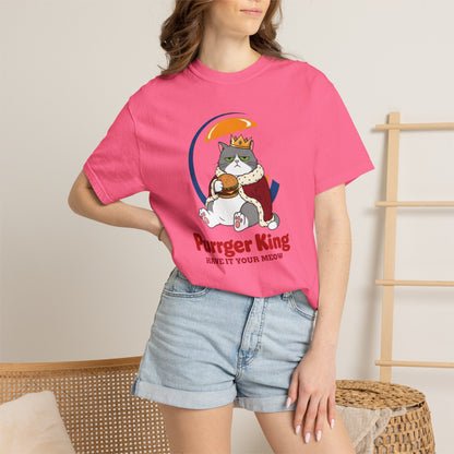 Purrger King Parody T-Shirt  'Have It Your Meow' Cat Royalty Graphic Tee
