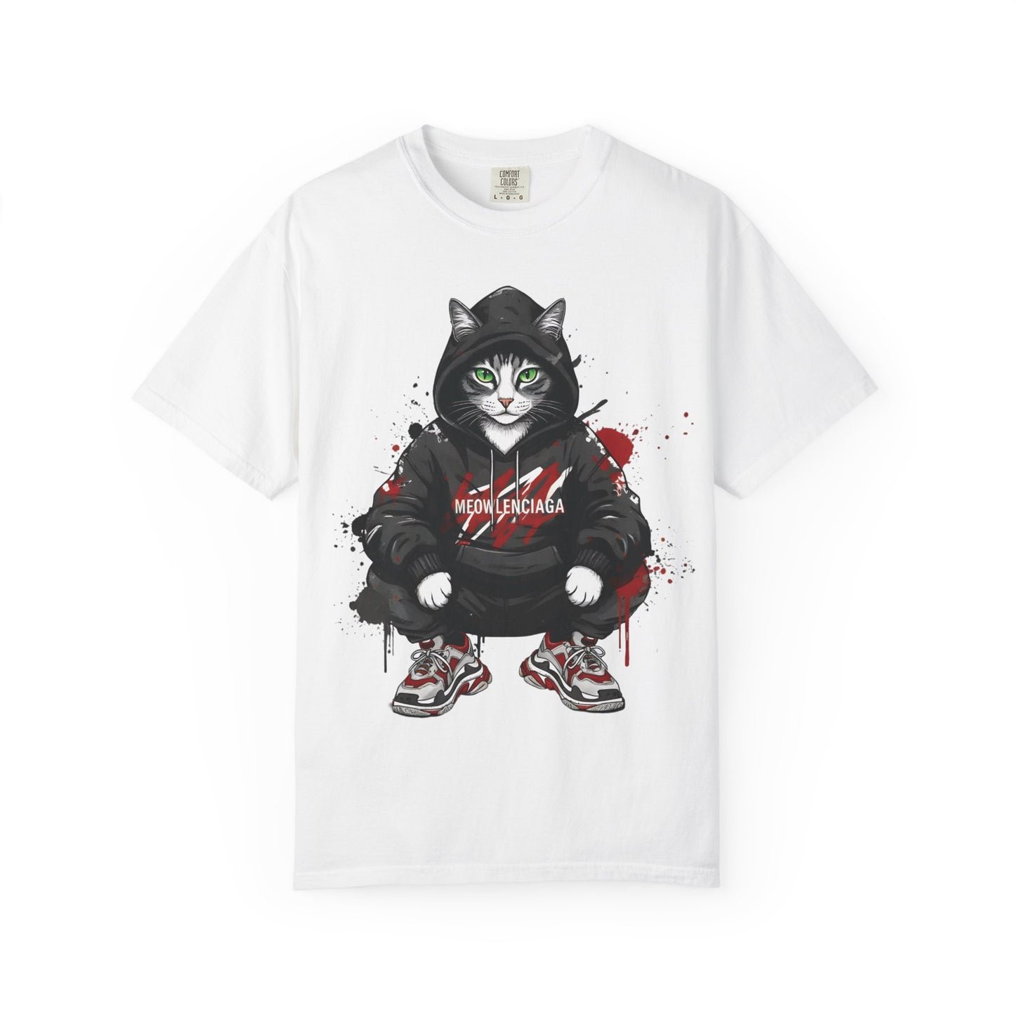 Meowlenciaga Cat Graphic T-Shirt | Streetwear Hoodie Cat Illustration