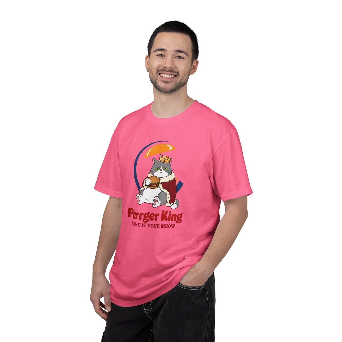 Purrger King Parody T-Shirt  'Have It Your Meow' Cat Royalty Graphic Tee
