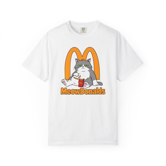 Grumpy Cat Eating Fries T-shirt | Funny Fast Food Parody Tee