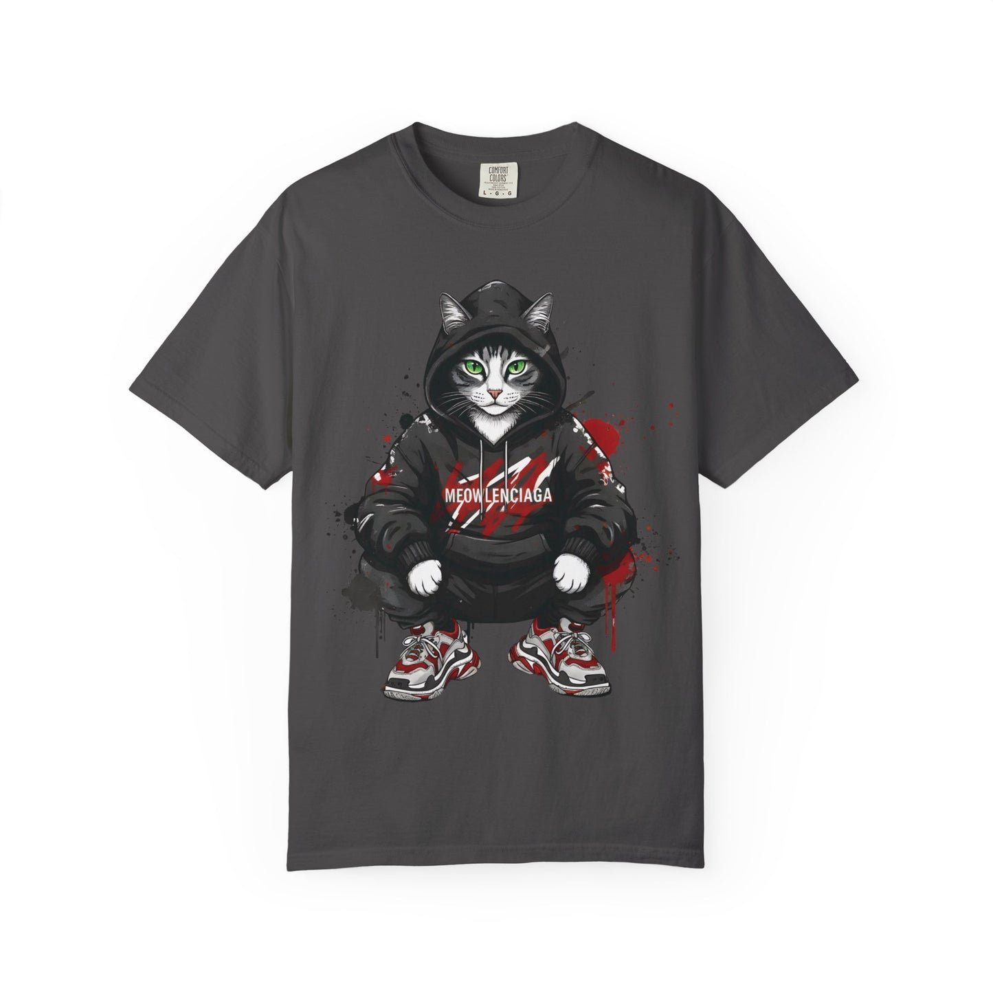 Meowlenciaga Cat Graphic T-Shirt | Streetwear Hoodie Cat Illustration