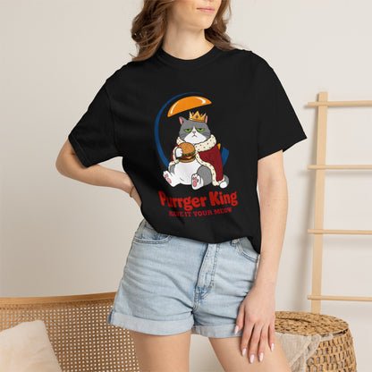 Purrger King Parody T-Shirt  'Have It Your Meow' Cat Royalty Graphic Tee