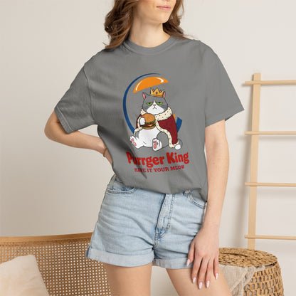 Purrger King Parody T-Shirt  'Have It Your Meow' Cat Royalty Graphic Tee