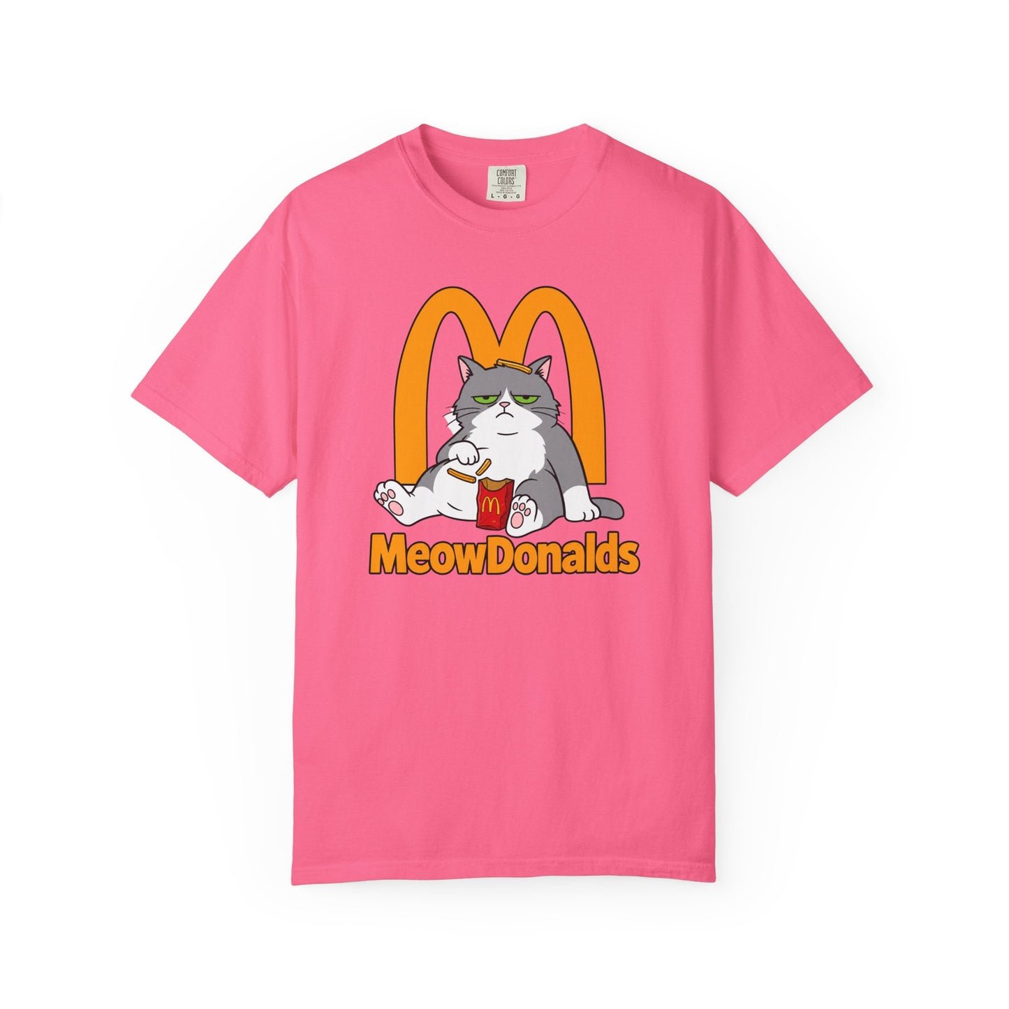 Grumpy Cat Eating Fries T-shirt | Funny Fast Food Parody Tee