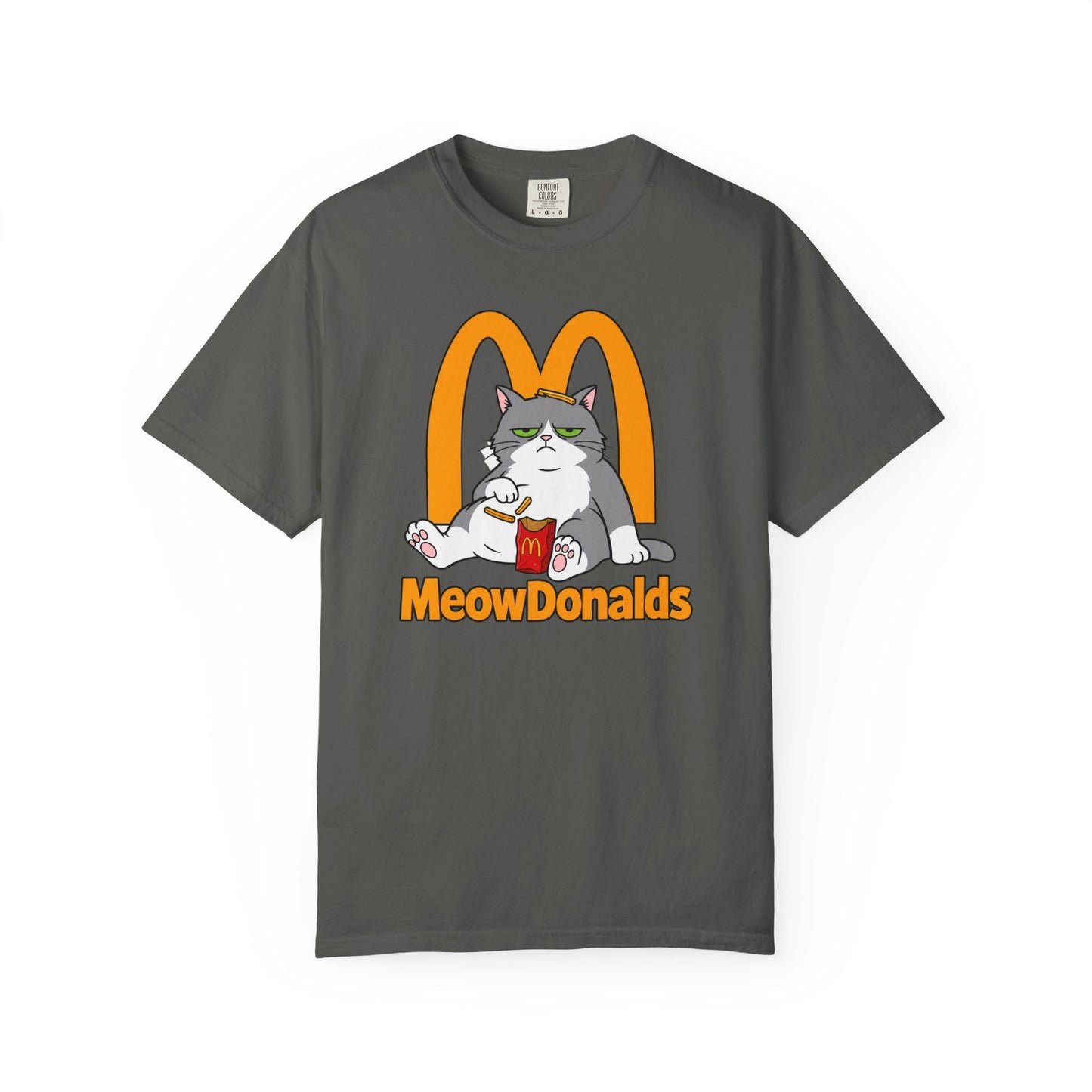 Grumpy Cat Eating Fries T-shirt | Funny Fast Food Parody Tee