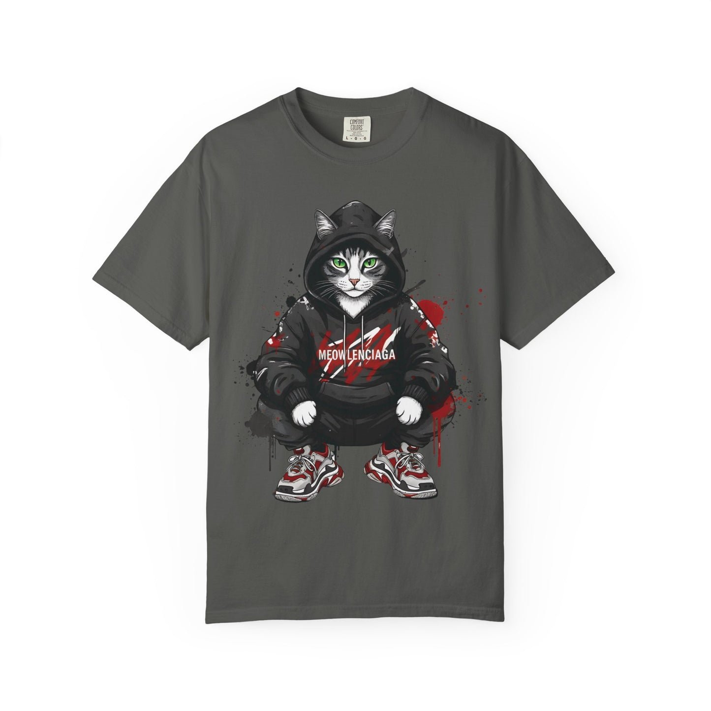 Meowlenciaga Cat Graphic T-Shirt | Streetwear Hoodie Cat Illustration