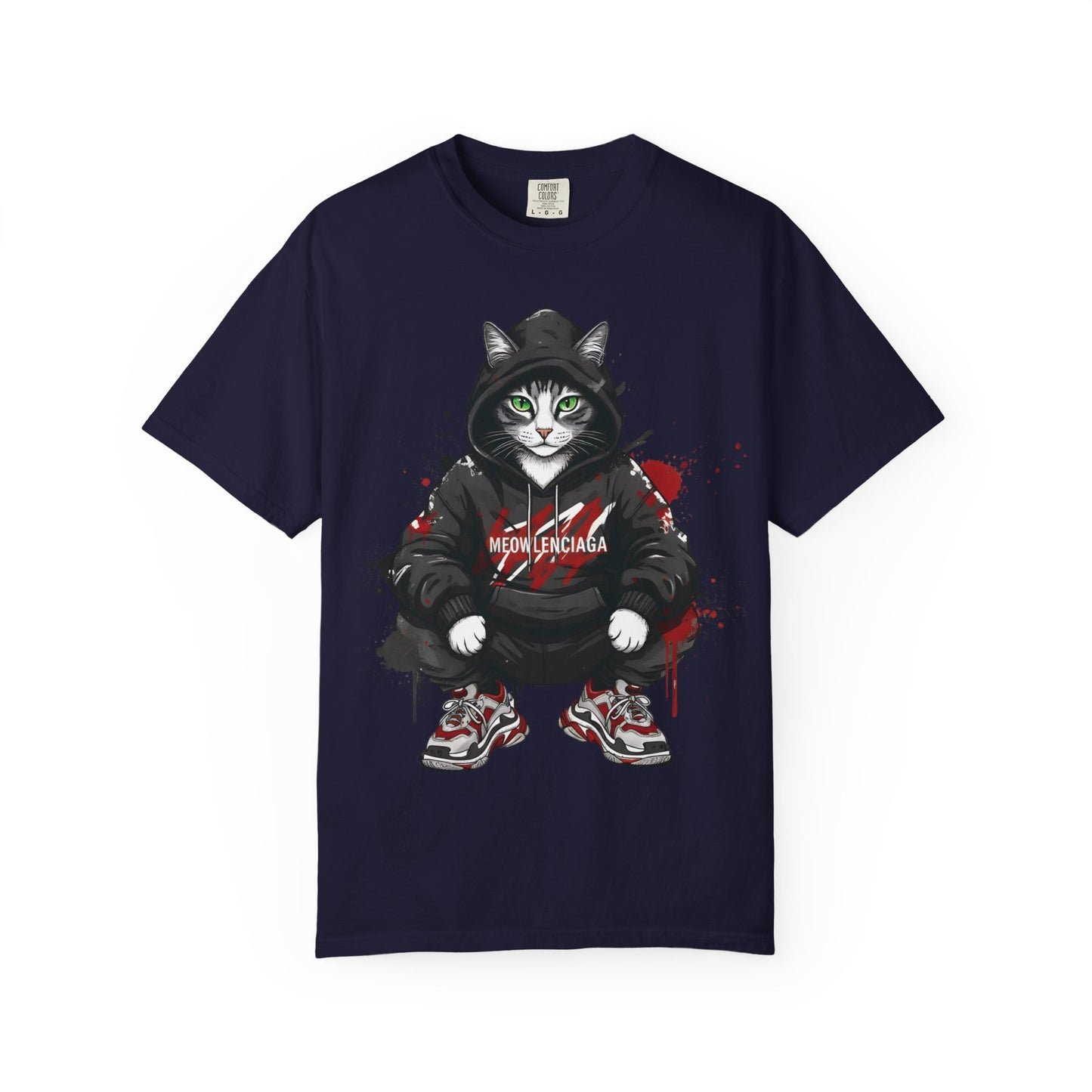 Meowlenciaga Cat Graphic T-Shirt | Streetwear Hoodie Cat Illustration