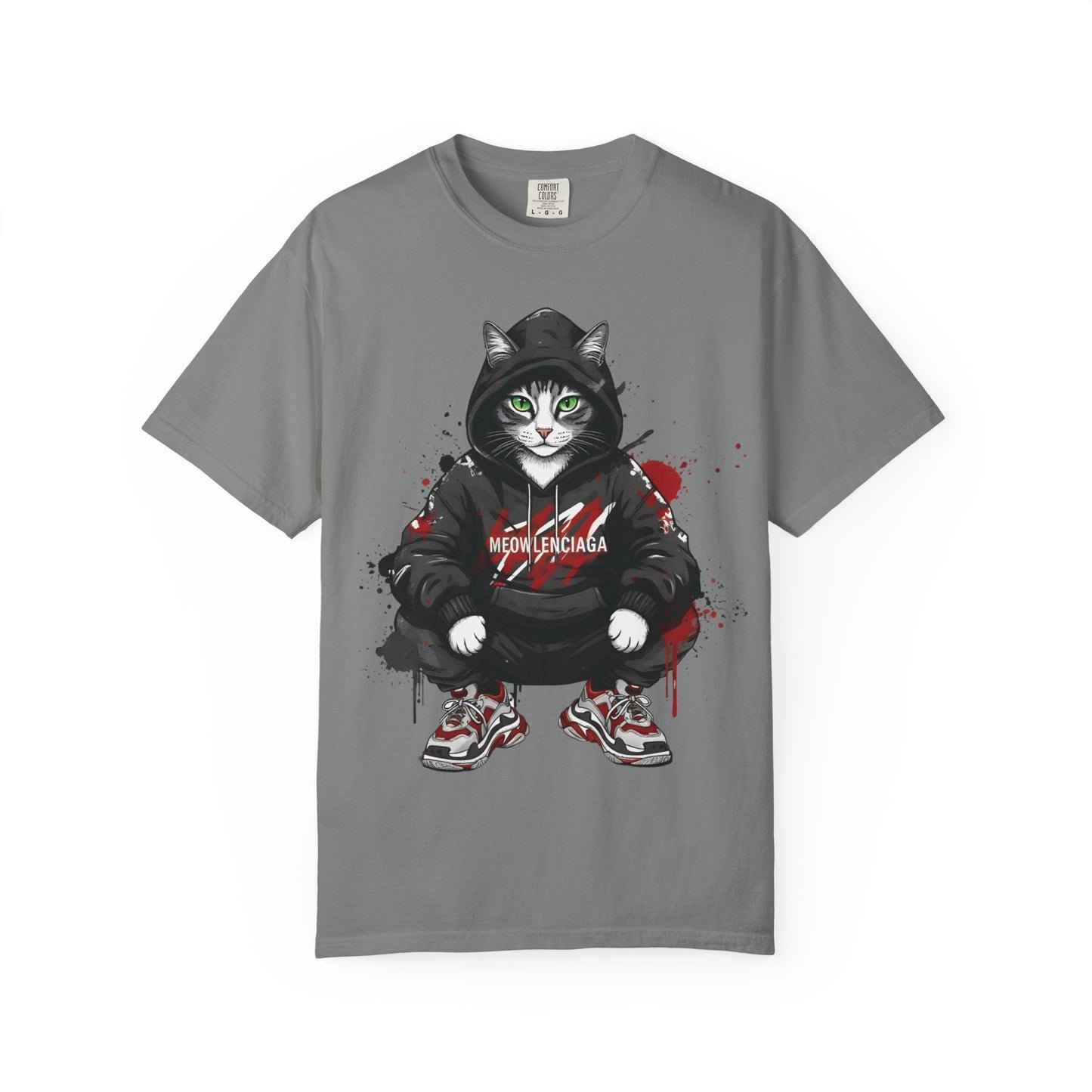 Meowlenciaga Cat Graphic T-Shirt | Streetwear Hoodie Cat Illustration