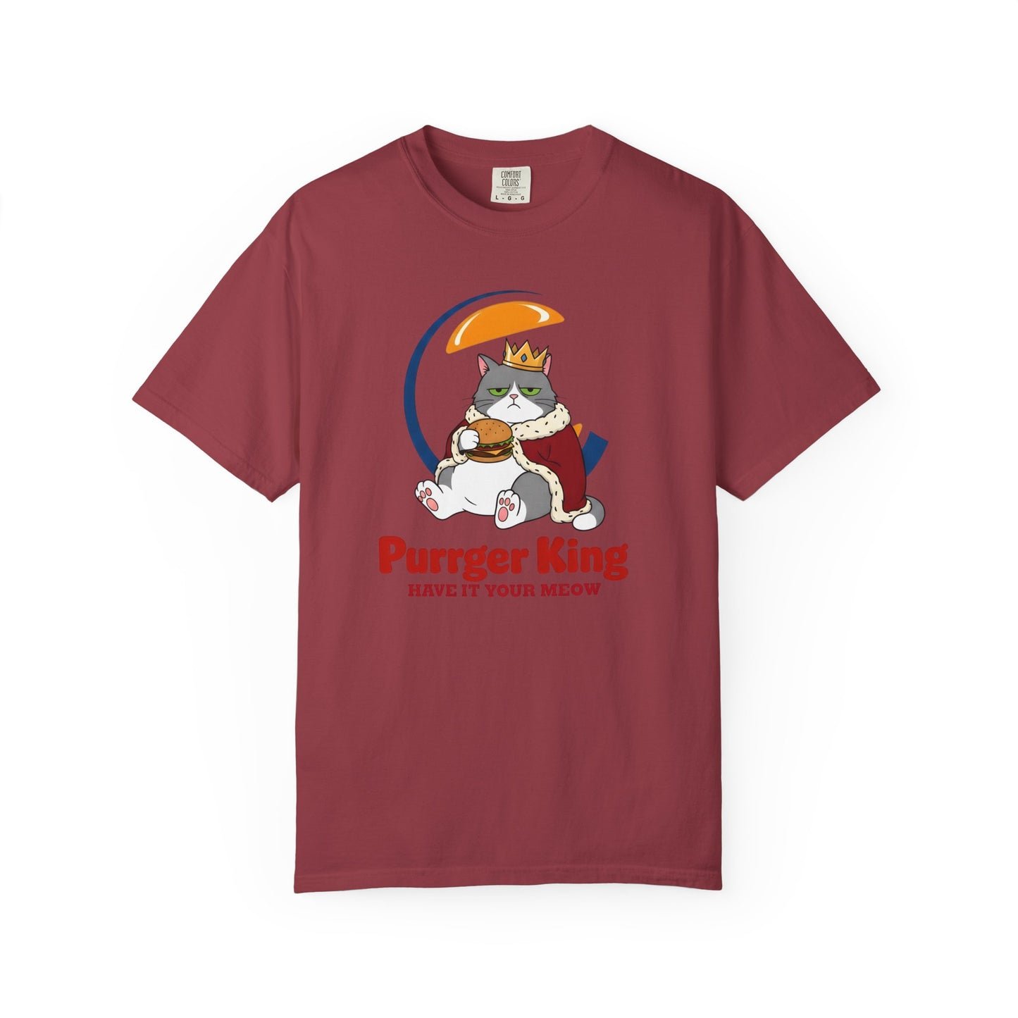 Purrger King Parody T-Shirt  'Have It Your Meow' Cat Royalty Graphic Tee