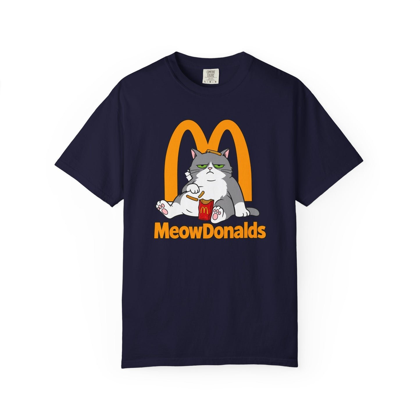 Grumpy Cat Eating Fries T-shirt | Funny Fast Food Parody Tee