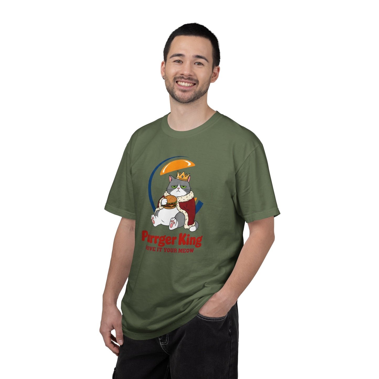 Purrger King Parody T-Shirt  'Have It Your Meow' Cat Royalty Graphic Tee