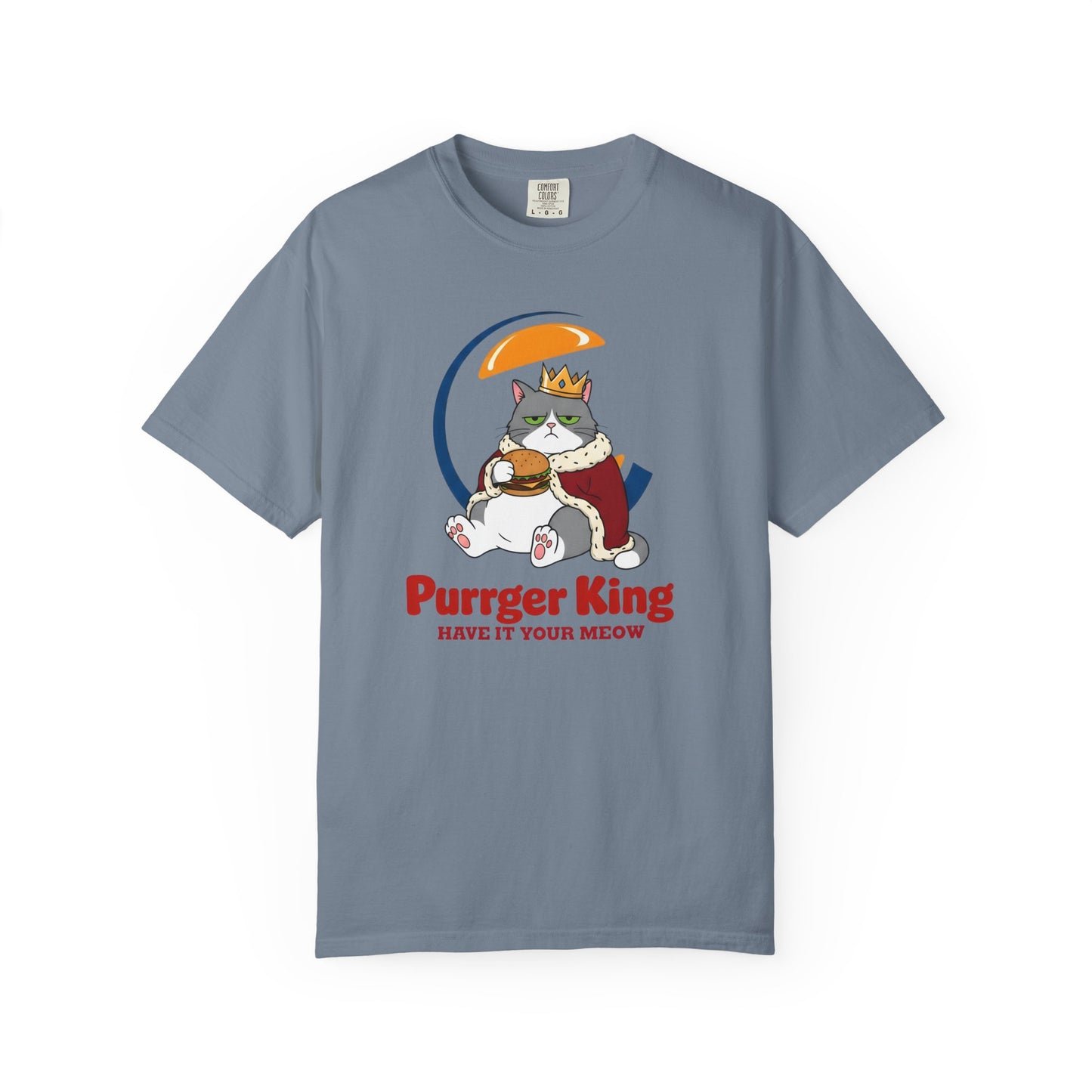 Purrger King Parody T-Shirt  'Have It Your Meow' Cat Royalty Graphic Tee