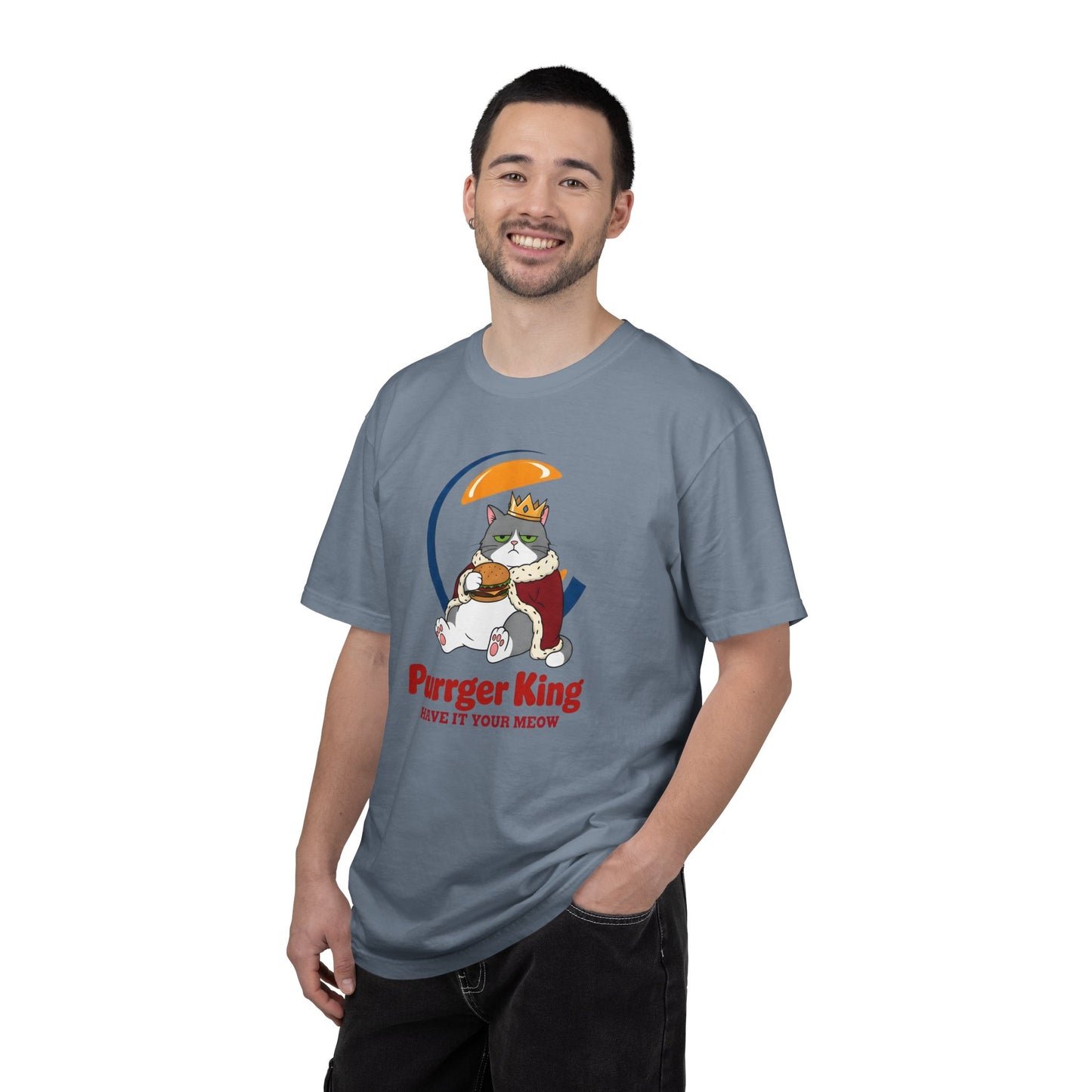 Purrger King Parody T-Shirt  'Have It Your Meow' Cat Royalty Graphic Tee